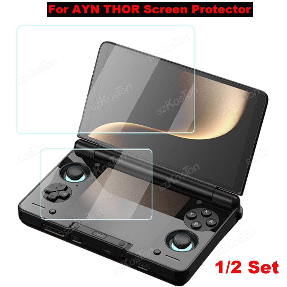 Gaming Console Latest - 2in1 AYN THOR フリップデュアルスクリーンゲームコンソール用強化ガラススクリーンプロテクターアンチスクラッチ AYN THOR