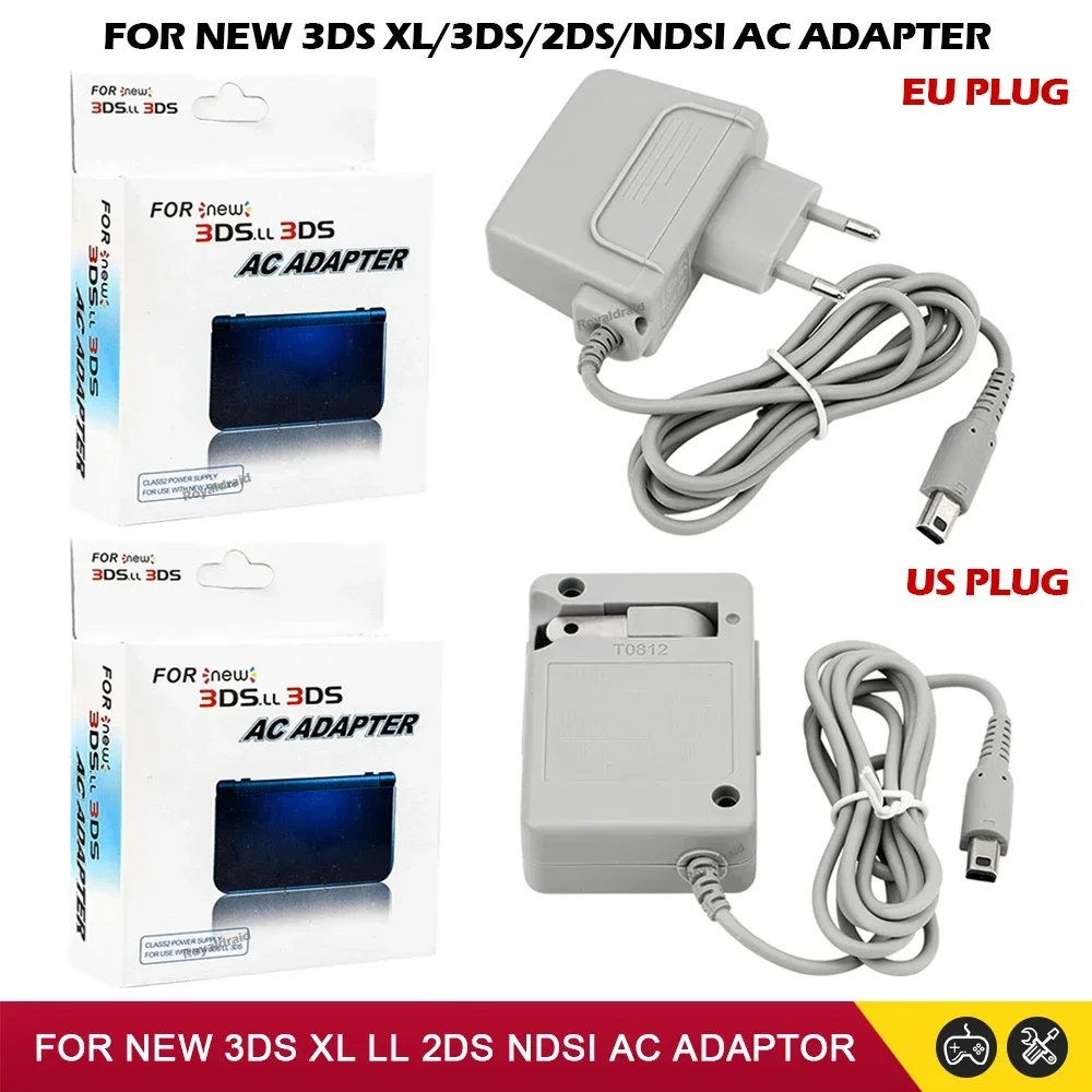 Gaming Console All - NEW 3DS XL LL用AC電源、DSi XL、2DS、3DSゲーム機用充電器ACアダプター、100V-240V、EU/USプラグ対応