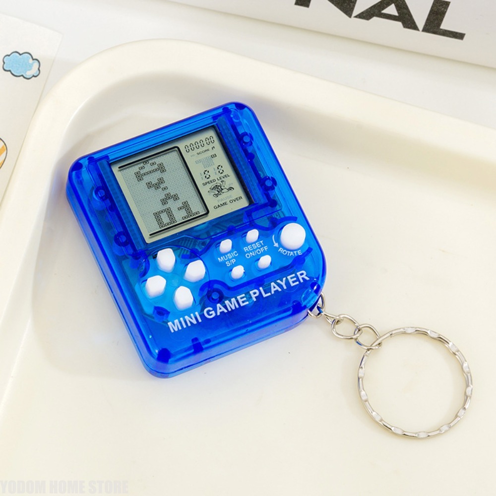 Gaming Console Keychain - クラシックな懐かしいテトリス携帯ゲーム機キーホルダーチャームミニゲームペンダント、誕生日プレゼントに最適