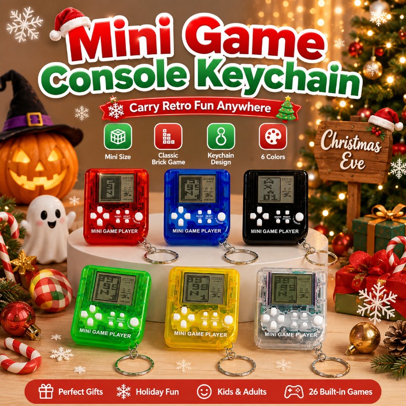 ミニテトリスゲーム機キーホルダー ポータブルゲーム機 バック - Gaming Console Keychain のレビューと価格