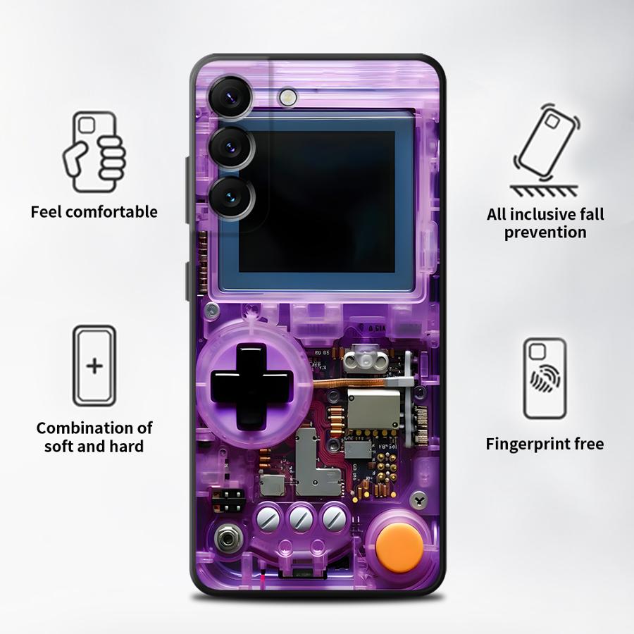 パープルゲーミングコンソール風スマホケース サムスン Gal - Gaming Console For Phone のレビューと価格